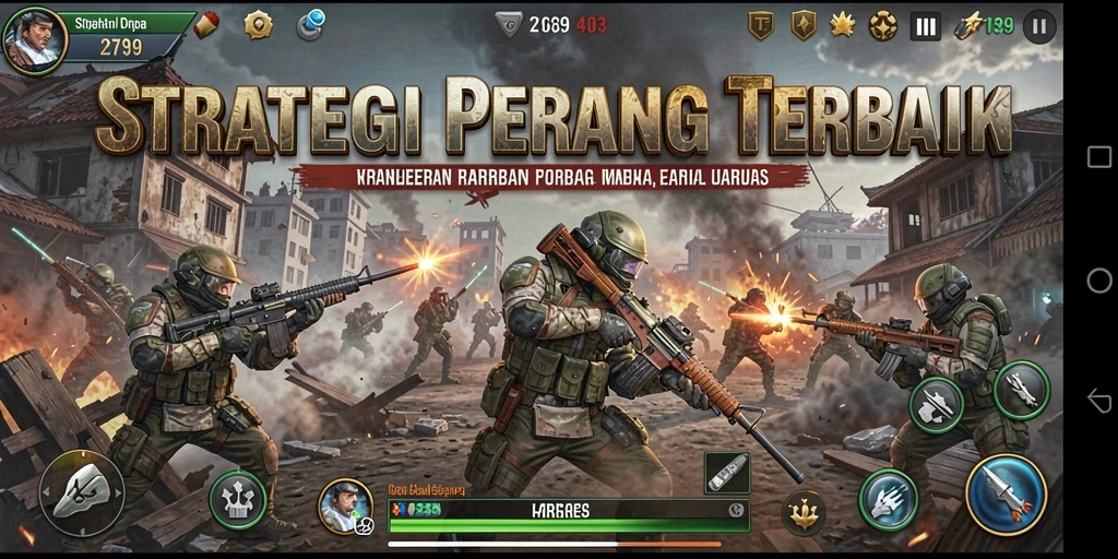 Screenshot gameplay 2739 menunjukkan aksi strategi yang intens.