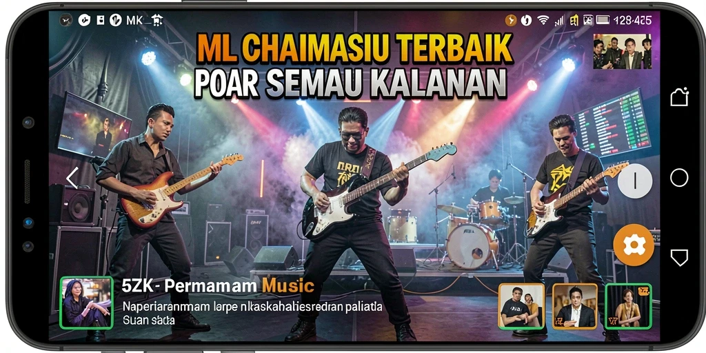Screenshot gameplay 5ZK menampilkan pengguna yang bermain musik dengan antusias.