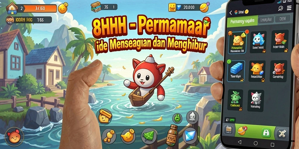Tampilan gameplay 8HHH yang menawan dan santai.