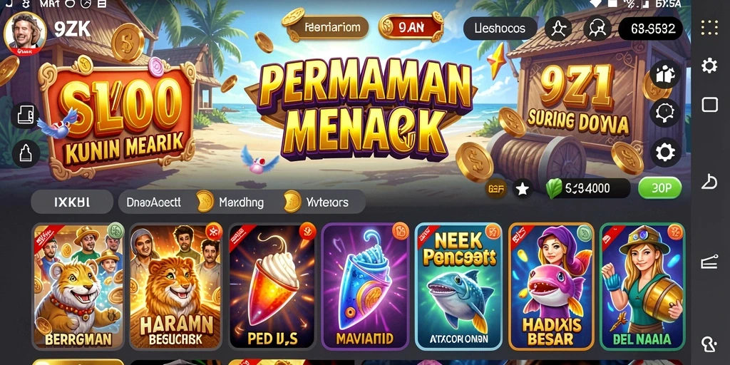 Tampilan gameplay 9ZK yang penuh warna dan menarik.