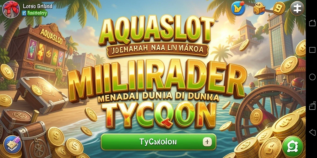 Tampilan gameplay AQUASLOT yang menarik dan penuh warna.