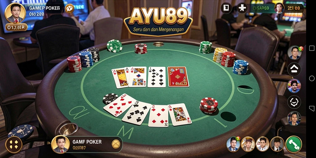 Tampilan menarik dari gameplay AYU89 poker yang mendebarkan.