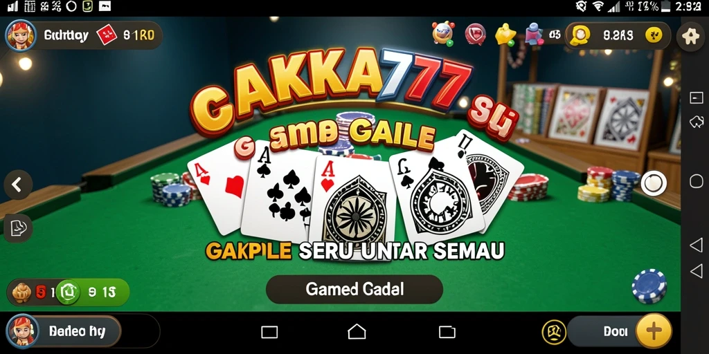 Tampilan gameplay seru dalam CAKRA777, menampilkan momen-momen seru permainan Gaple.