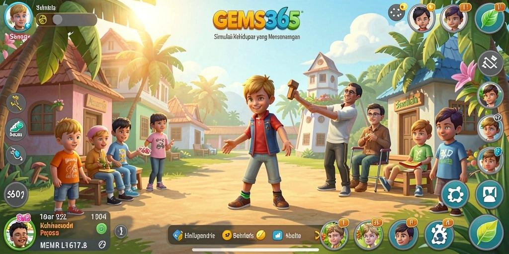Tampilan gameplay yang menarik dalam GEMS365.