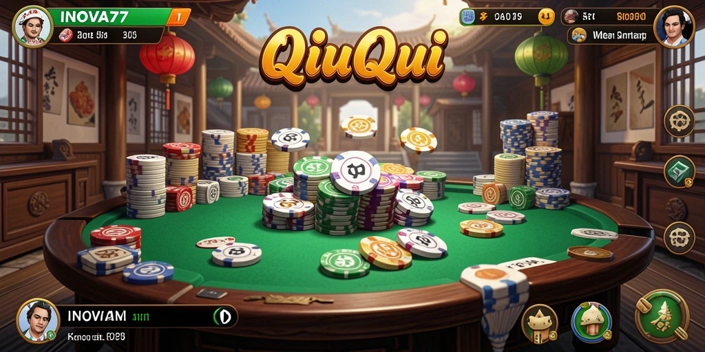 Screenshot gameplay menampilkan aksi seru dalam permainan QiuQiu.