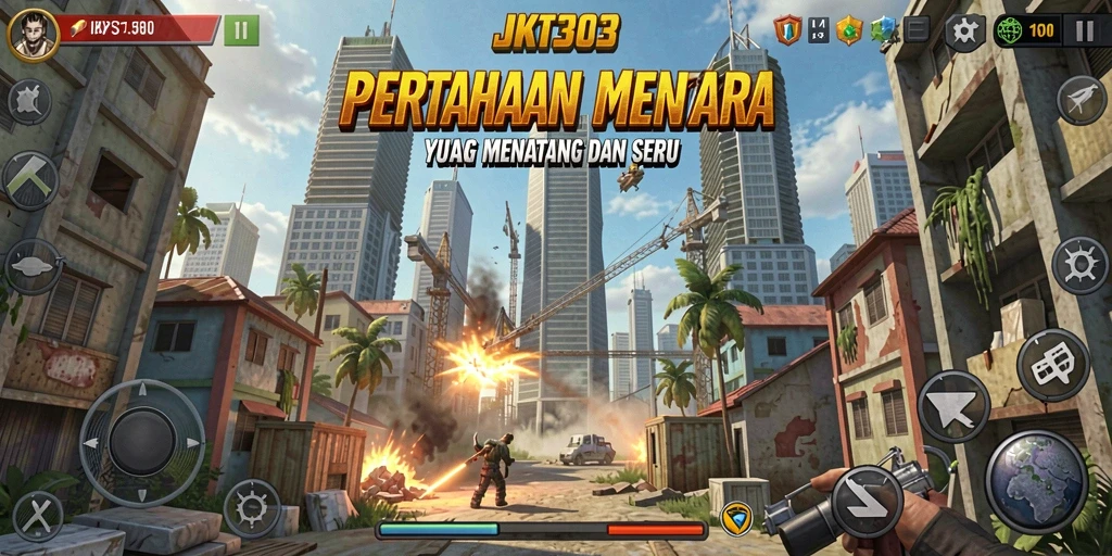 Gameplay menara pertahanan JKT303 dengan grafis yang mengagumkan.