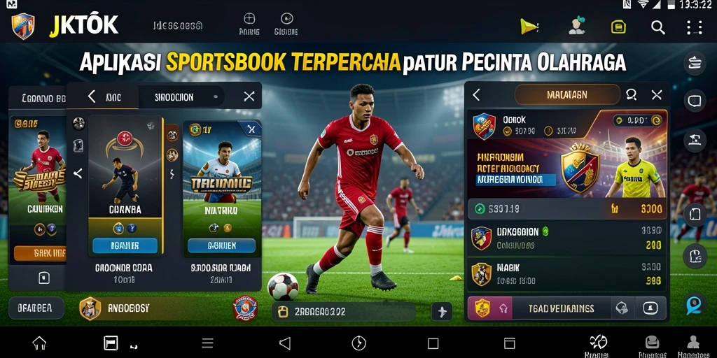 Tampilan gameplay Sportsbook menampilkan taruhan olahraga yang beragam.