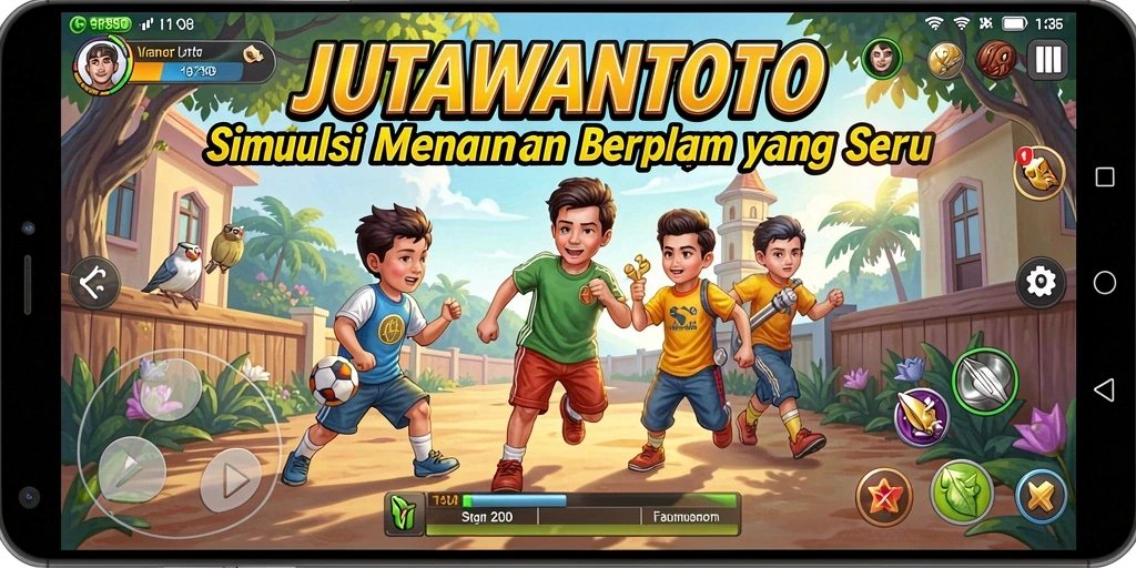 Tampilan gameplay menarik dari JUTAWANTOTO dengan berbagai skenario simulasi.