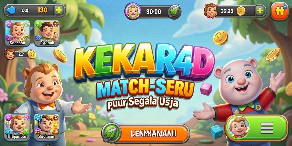 Screenshot gameplay KEKAR4D menampilkan keseruan mencocokkan item.