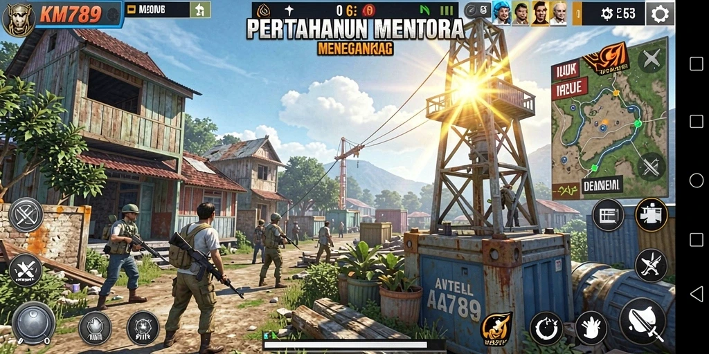 Gambaran gameplay seru di Tower Defense KM789.