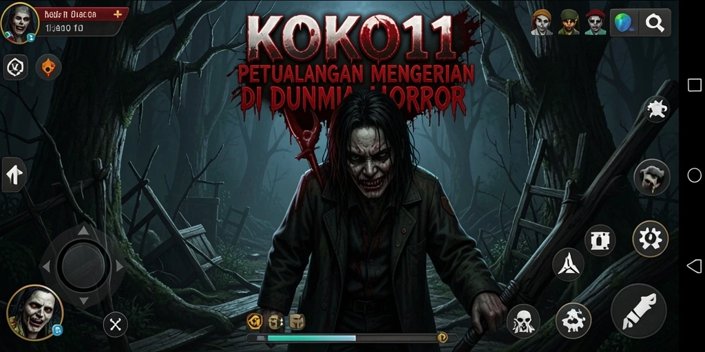 Screenshot gameplay menakutkan dari KOKO11 yang penuh ketegangan.