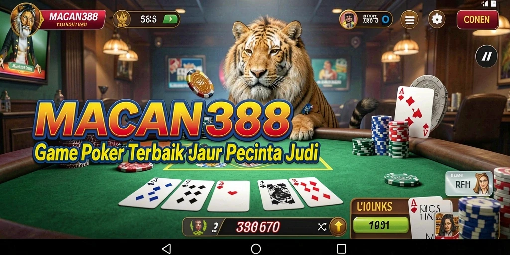Tampilan menarik dari gameplay Poker di MACAN388.