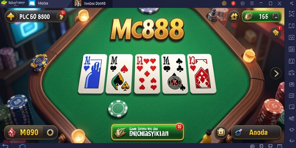 Tampilan gameplay seru dari MC888 saat bermain Domino.