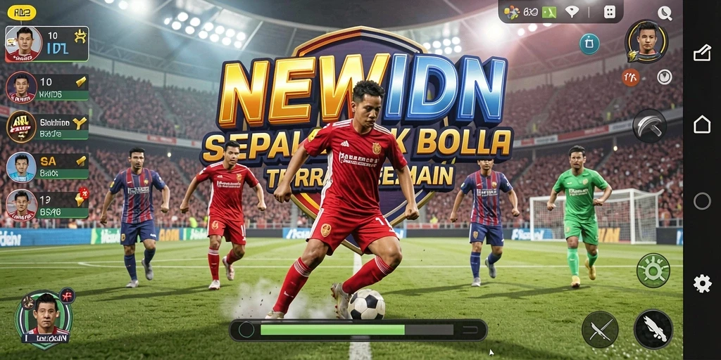 Gameplay seru dalam NEWIDN dengan aksi sepak bola yang mendebarkan.