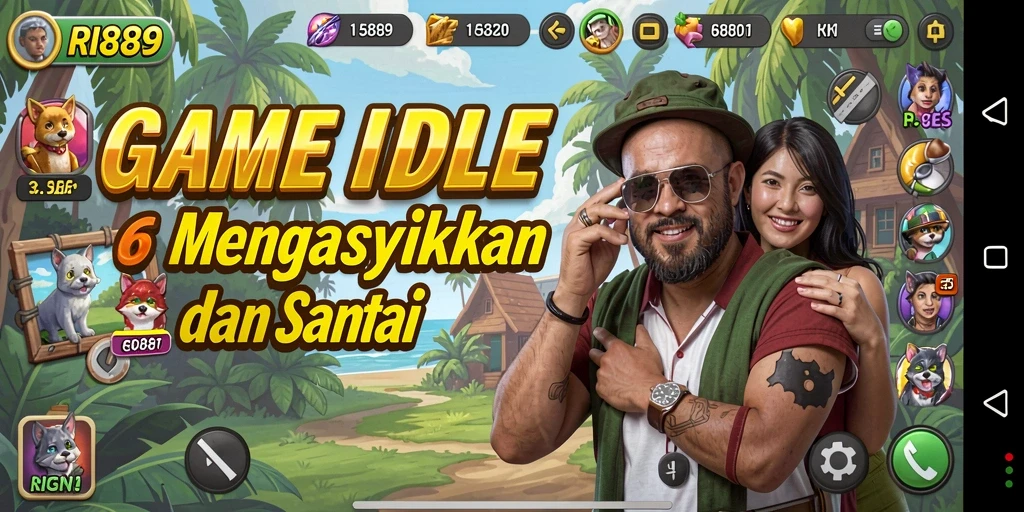 Tampilan gameplay RI889 dengan karakter dan sumber daya yang menarik.