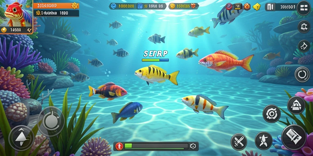 Tampilan gameplay Tembak Ikan yang seru dan penuh warna.