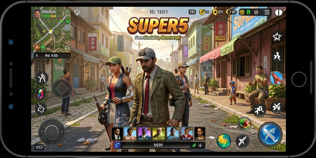 Tangkapan layar dari gameplay SUPER5 yang menampilkan pengalaman simulasi yang menarik.