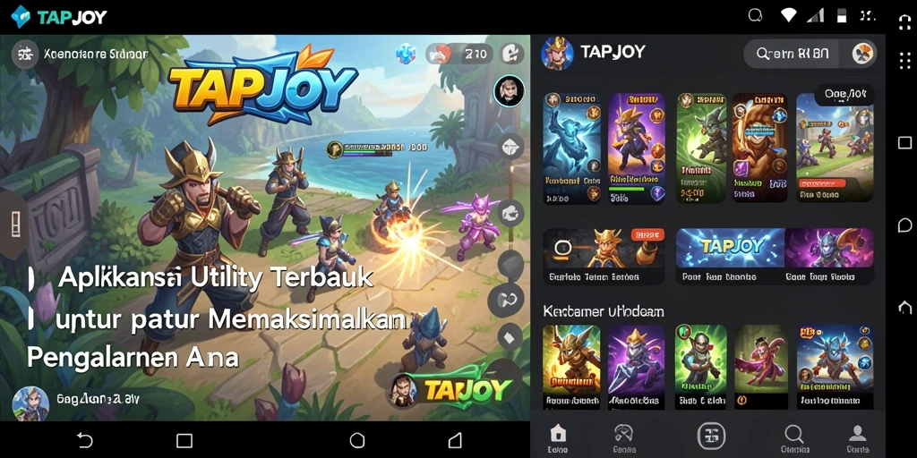 Tampilan intuitif TAPJOY dengan berbagai penawaran menarik.