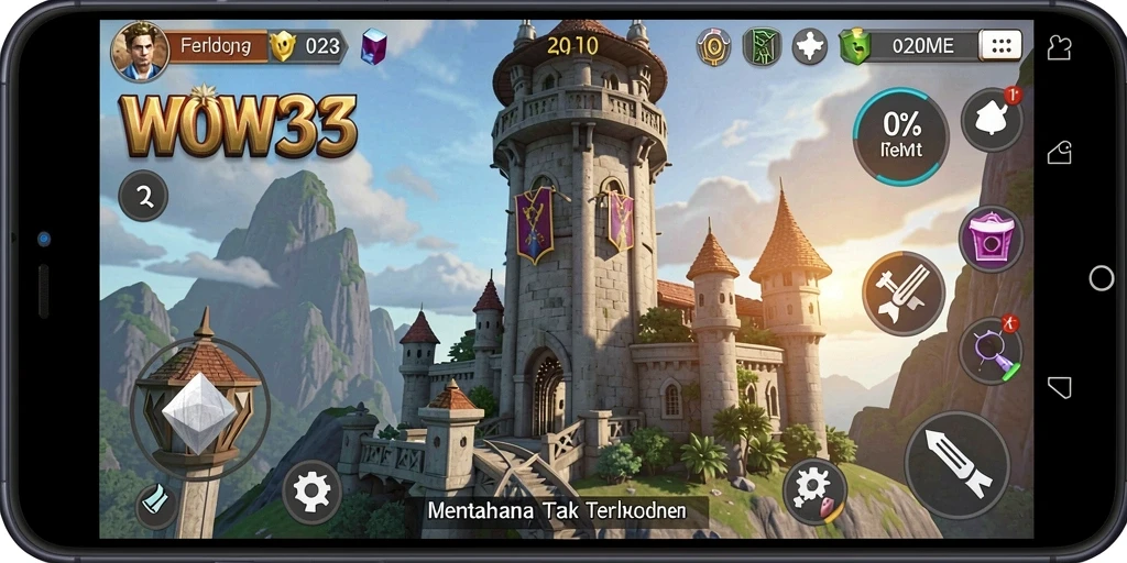 Screenshot menarik dari gameplay menara pertahanan di WOW33.