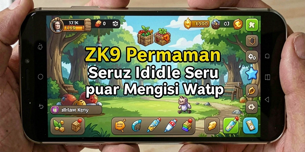 Tangkapan layar utama ZK9 menampilkan aktivitas gameplay Idle yang menarik.